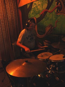 Rich on drums for the Marcsonic "Next Level" session, Sparta Sound, July 2013